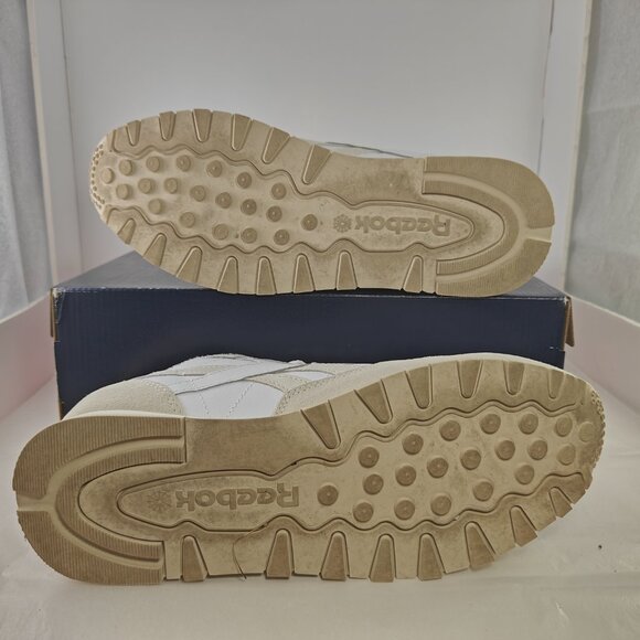 Reebok Classic Leather White/Beige Sneakers Size US 10.5 Mens 100032772 - Picture 7 of 12